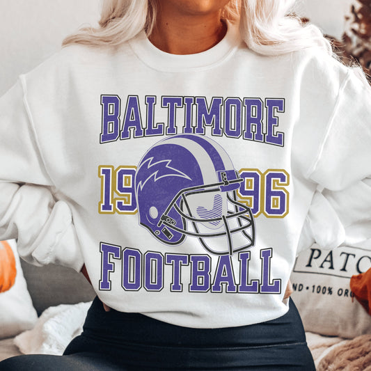 Baltimore Football Sweatshirt - Vintage Raven Crewneck Retro Football Shirt