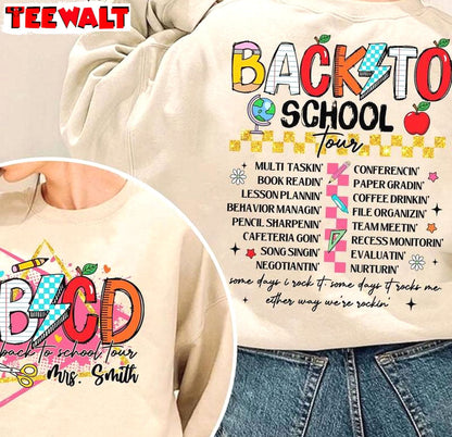 Funny Abcd Teacher Tour Unisex Hoodie, Limited The Back To School Tour Shirt Sweater