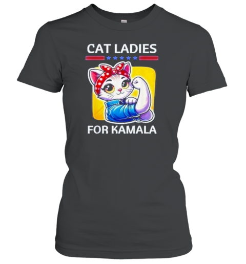 Cat Ladies For Kamala Harris 2024 Childless Cat Lady T-Shirt