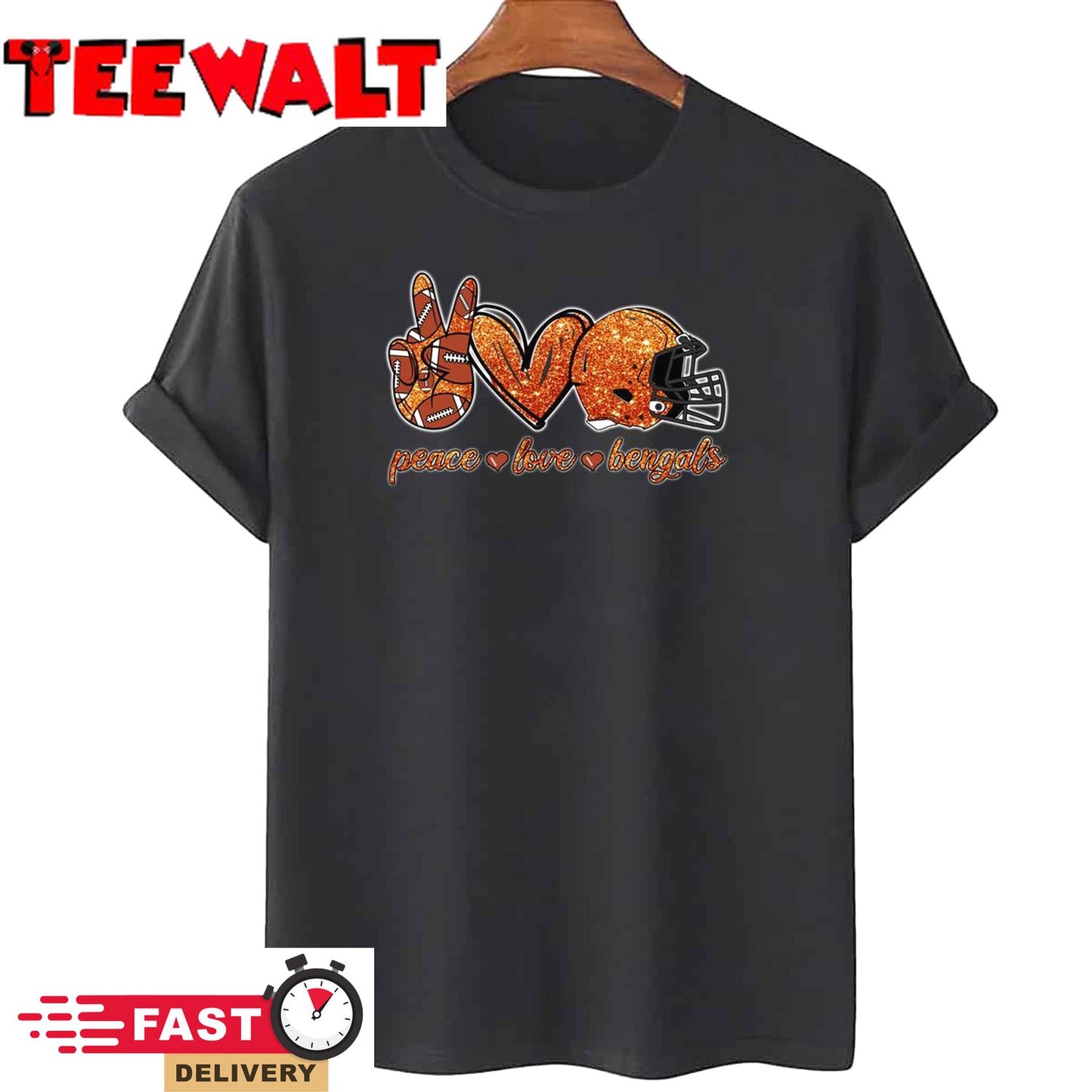 Peace Love Bengals - Cincinnati Bengals Football Team Unisex T-Shirt