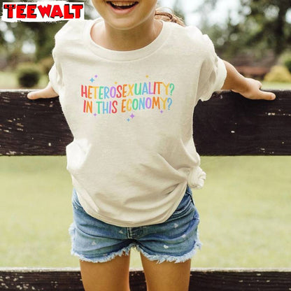 Funny Heterosexuality In This Economy Shirt, Pride Month Kids Hoodie