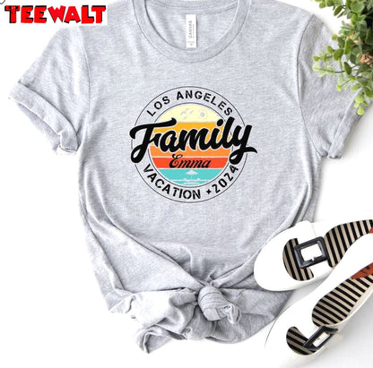 Vintage Family Vacation 2024 Shirt, Groovy Vacation Short Sleeve