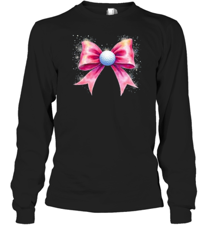 Coquette Golf With Pink Bow And Stars Cute Game Day Aesthetic T-Shirt