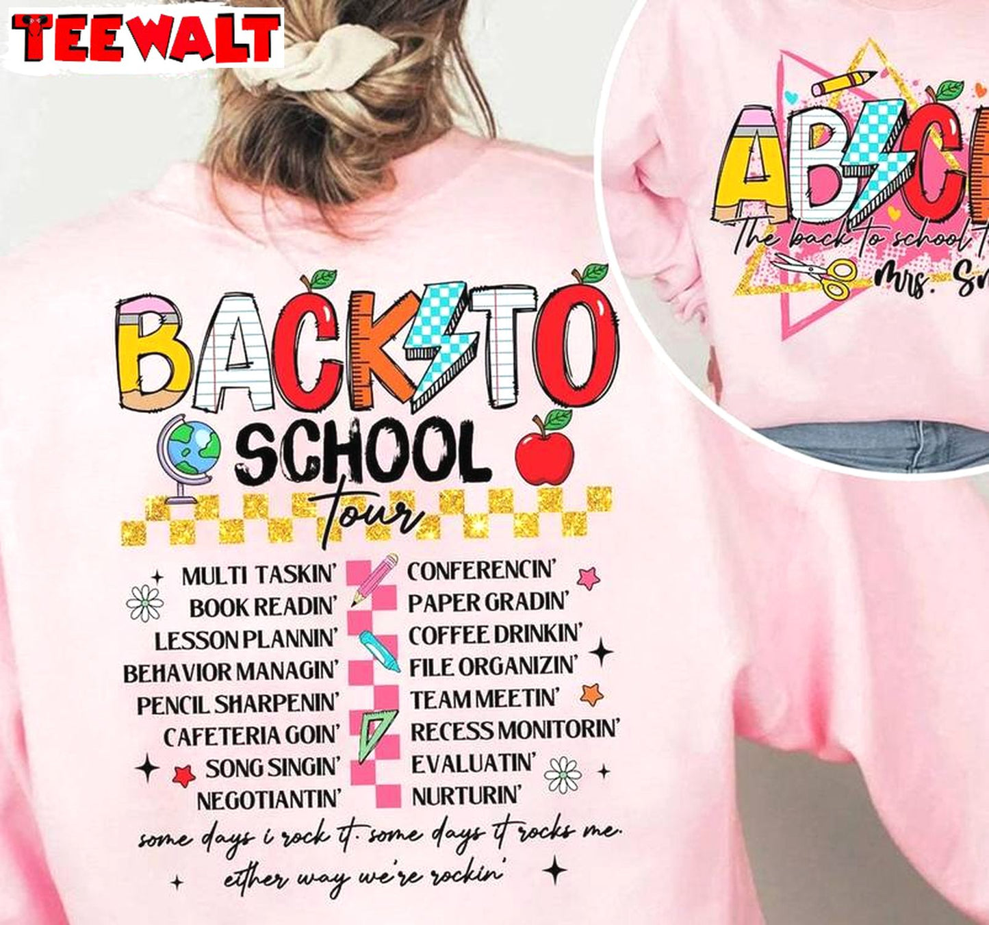 Funny Abcd Teacher Tour Unisex Hoodie, Limited The Back To School Tour Shirt Sweater