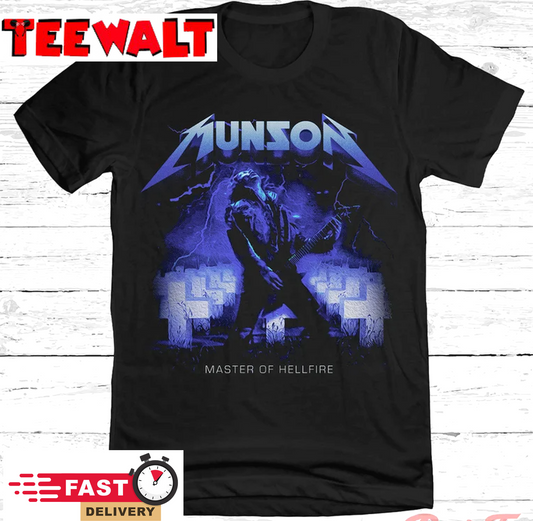 Munson Master of Hellfire Tee Metal Music Parody Shirt Sci-Fi TV Show T-Shirt