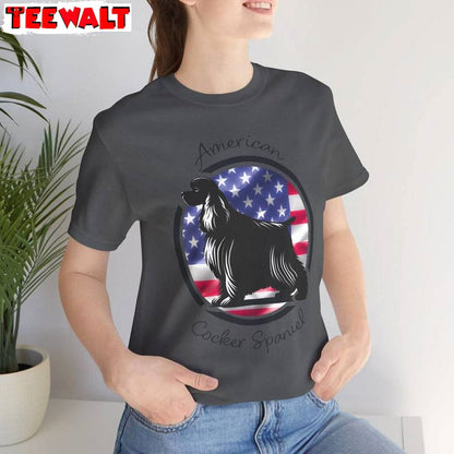 American Cocker Sweatshirt , New Rare 4th Of July Crewneck Long Sleeve