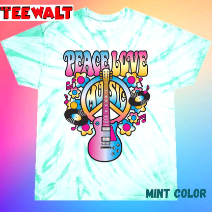 Peace, Love And Music Unisex Tie Dye Tee