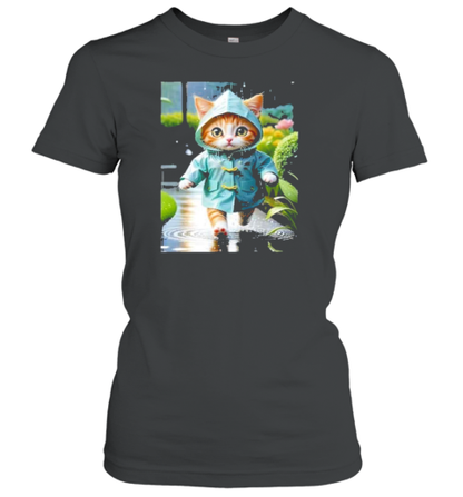 Cat With A Raincoat Photo T-Shirt