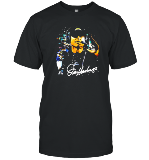 Jim Harbaugh Los Angeles Chargers vintage signature T-Shirt