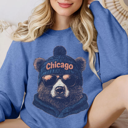 Vintage Chicago Football Sweatshirt, Game Day Team Crewneck