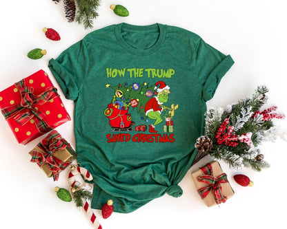 How The Trump Saved Christmas T-Shirt Funny Xmas Trump Shirt