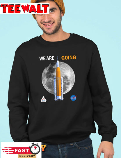 Womens NASA Artemis We Are Going Moon SLS Insignia Meatball Unisex Hoodie