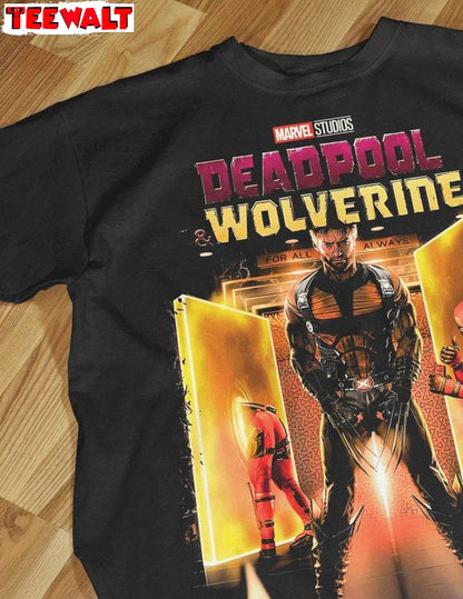 Modern Deadpool And Wolverine Shirt, Comfort Halftones Short Sleeve