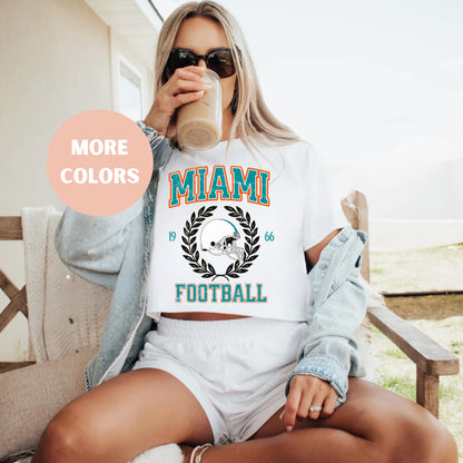 Miami Football Retro Crop Top - Vintage Game Day Outfit For Fans