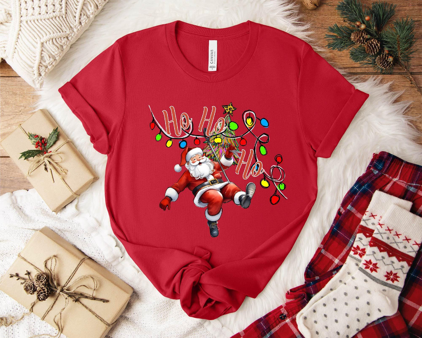 Santa Claus Elf Christmas Shelf Shirt Funny Tee