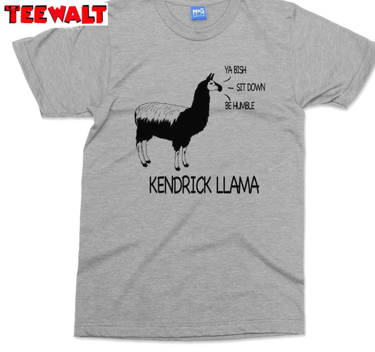 Trendy Kendrick Llama Shirt, Funny Music Rapper Short Sleeve Crewneck