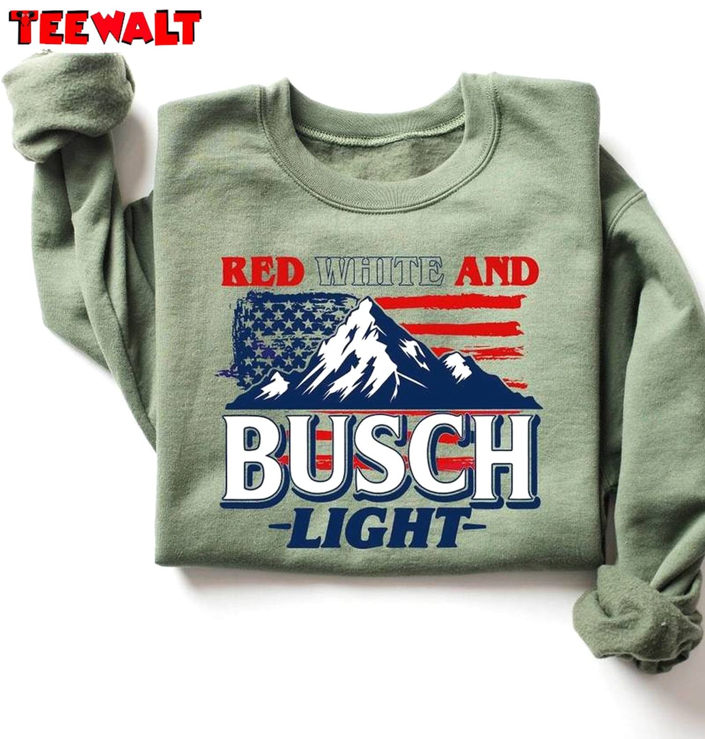 Vintage Red White And Busch Light Shirt, Groovy 4th Of July Party Sweater Hoodie