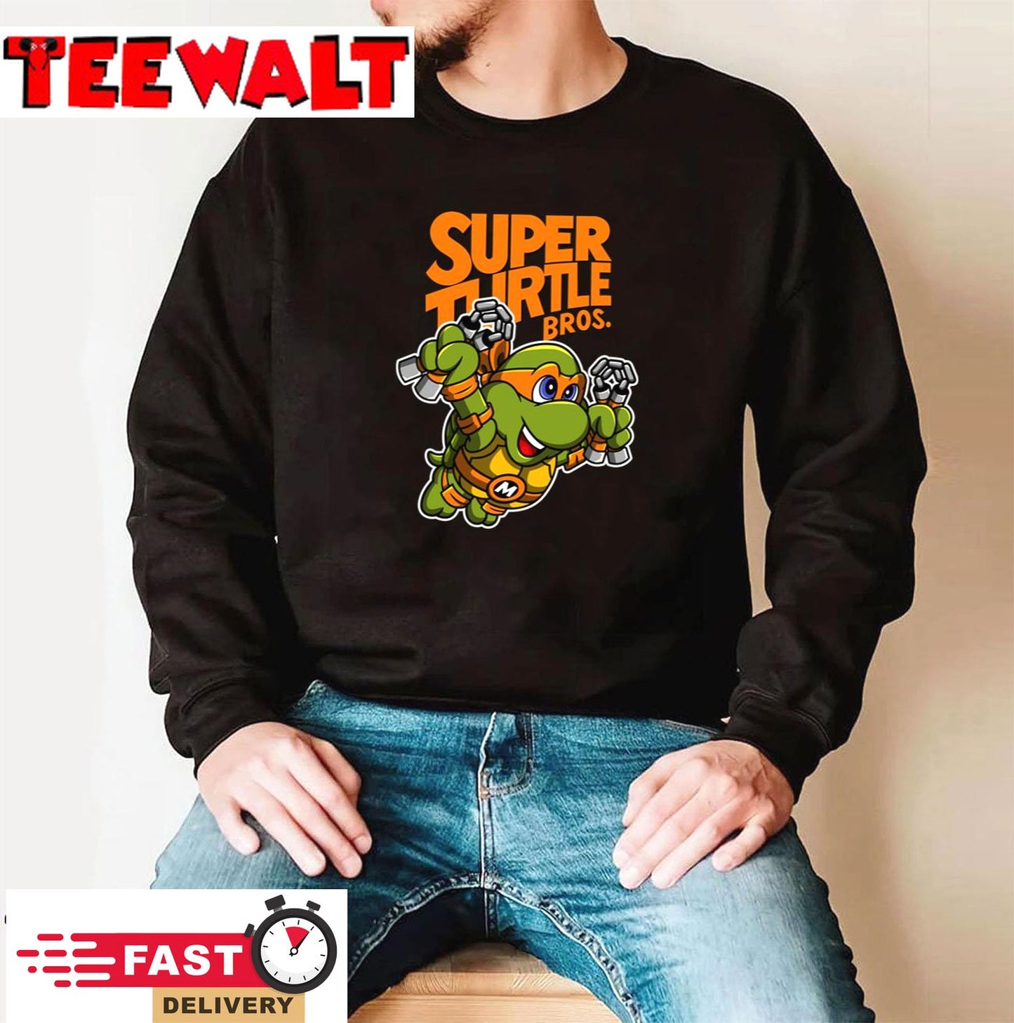 Super Turtle Bros - Mikey Unisex T-Shirt