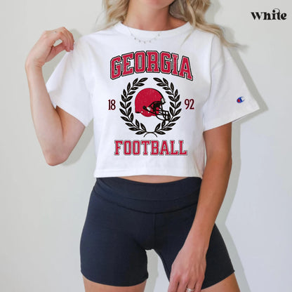 Georgia College Football Crop Top - Vintage Game Day Retro Shirt Outfit