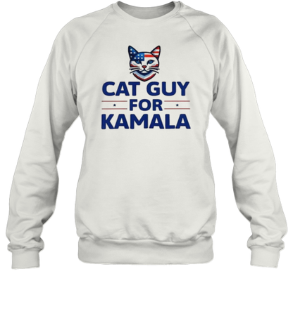 Cat Guy For Kamala Harris 2024 Childless Cat For Lady Voting For Harris Walz T-Shirt