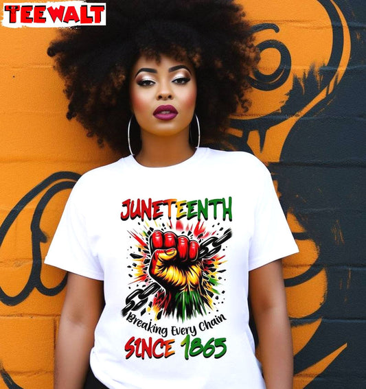 Vintage 1865 Juneteenth Shirt, Human Rights Inspirational Short Sleeve Crewneck