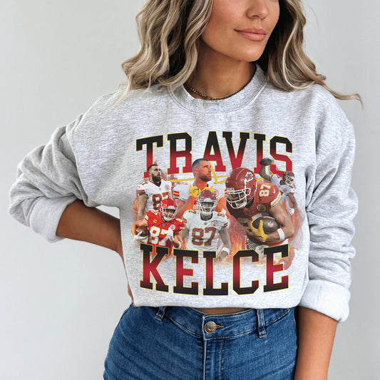 Vintage Travis Kelce Football Sweatshirt - Kansas City Football Shirt