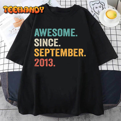 9 Years Old Gifts Awesome Since September 2013 9th Birthday T-Shirt