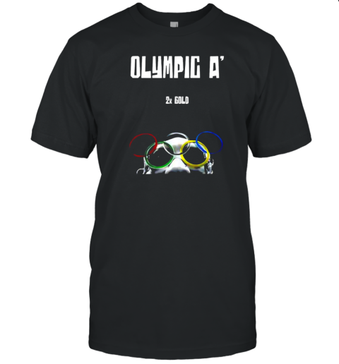 Alysha Clark wearing Olympic a 2x gold T-Shirt