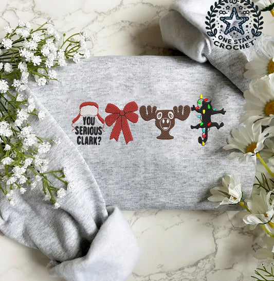 Christmas Embroidered Sweatshirt, Movie Hoodie Gift For Her