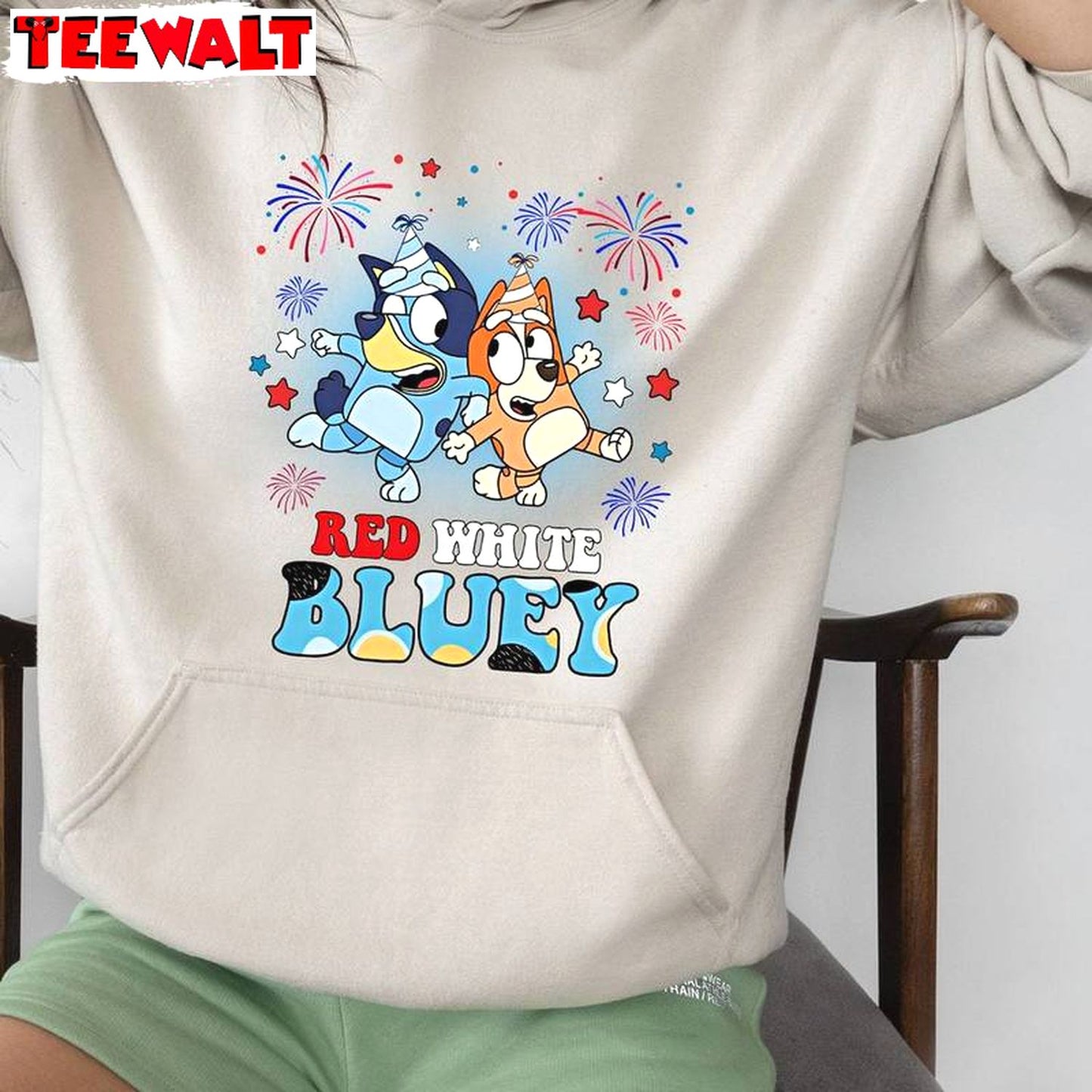 New Rare Fourth Of July Sweatshirt , Comfort Red White And Bluey Shirt Long Sleeve