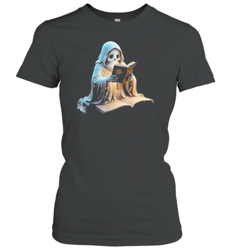 A Cute Halloween Ghost Reading A Book Cut Out 2024 T-Shirt