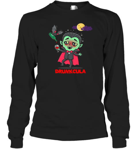 Drunkcula Funny Cute Drunk Dracula Vampire Halloween Cartoon by Boggs Nicolas T-Shirt