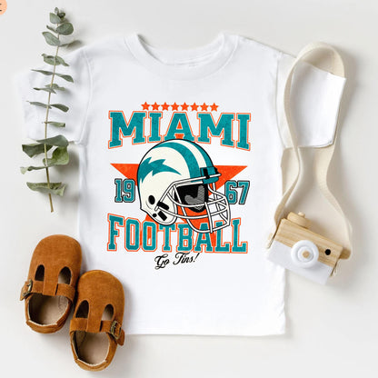 Miami Football Toddler Shirt, Retro Game Day Apparel For Kids And Baby