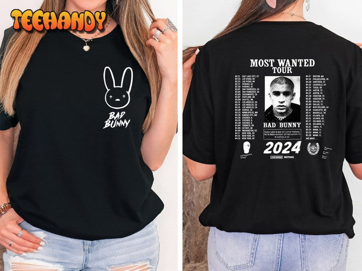 Bad Bunny Most Wanted Tour 2024 Back and Front Sweatshirt