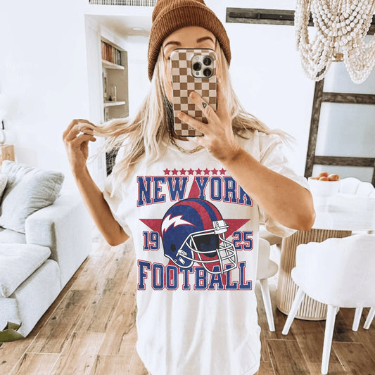 Vintage Style Ny Football Shirt - Comfort Colors Giant Fan Gift