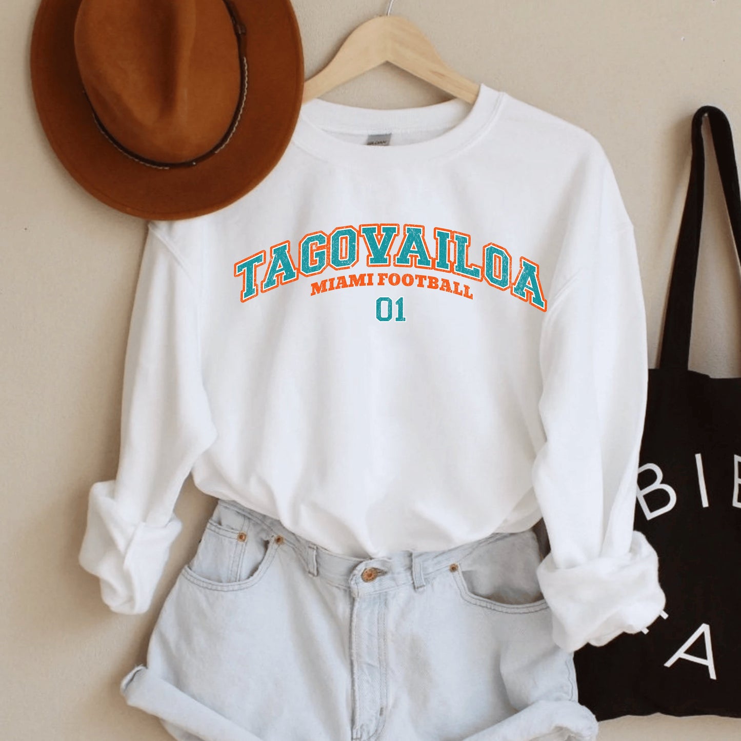 Tua Tagovailoa Sweatshirt - Vintage Miami Football Shirt Game Day Vibes