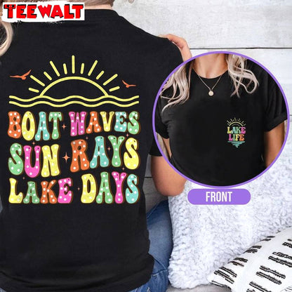 Comfort Boat Waves Sun Rays Lake Days Shirt, Lake Life T