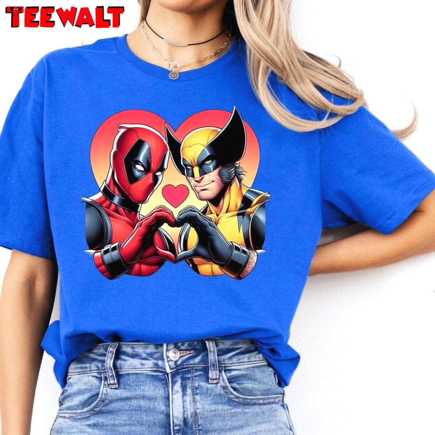 Trendy Deadpool And Wolverine Shirt, Cute Wolverine Deadpool 3 Movie Long Sleeve Hoodie