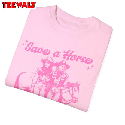 Lesbian Unisex Hoodie, Comfort Save A Horse Ride A Cowgirl Shirt Long Sleeve