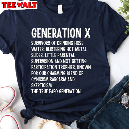 New Rare Generation X Sweatshirt , Groovy Gen X Shirt Unisex Hoodie