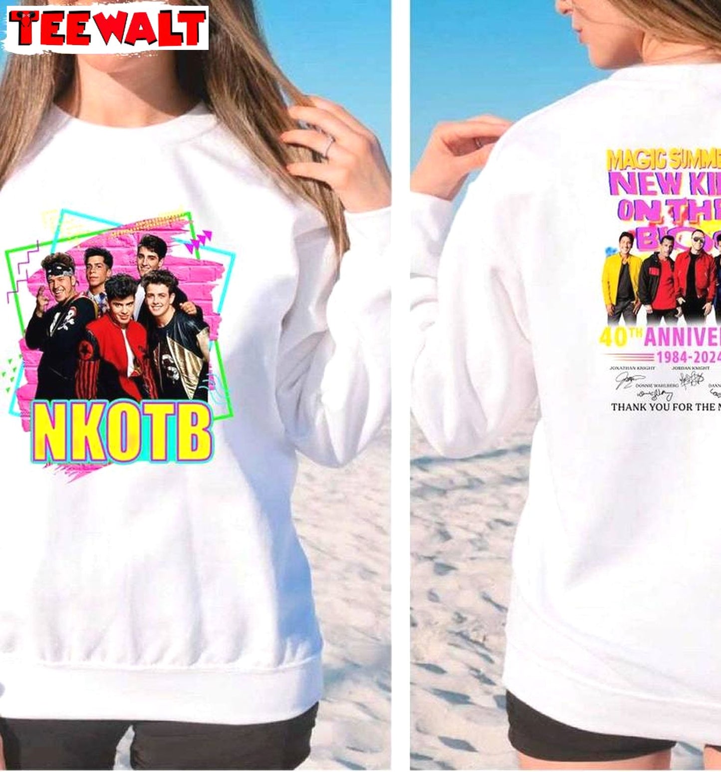 Must Have 40th Anniversary Sweatshirt , New Rare New Kids On The Block Shirt Tank Top