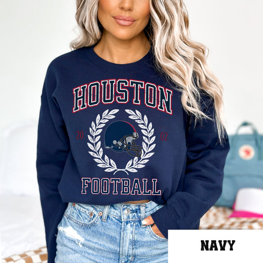 Vintage Houston Football Sweatshirt Texan Football Crewneck Shirt