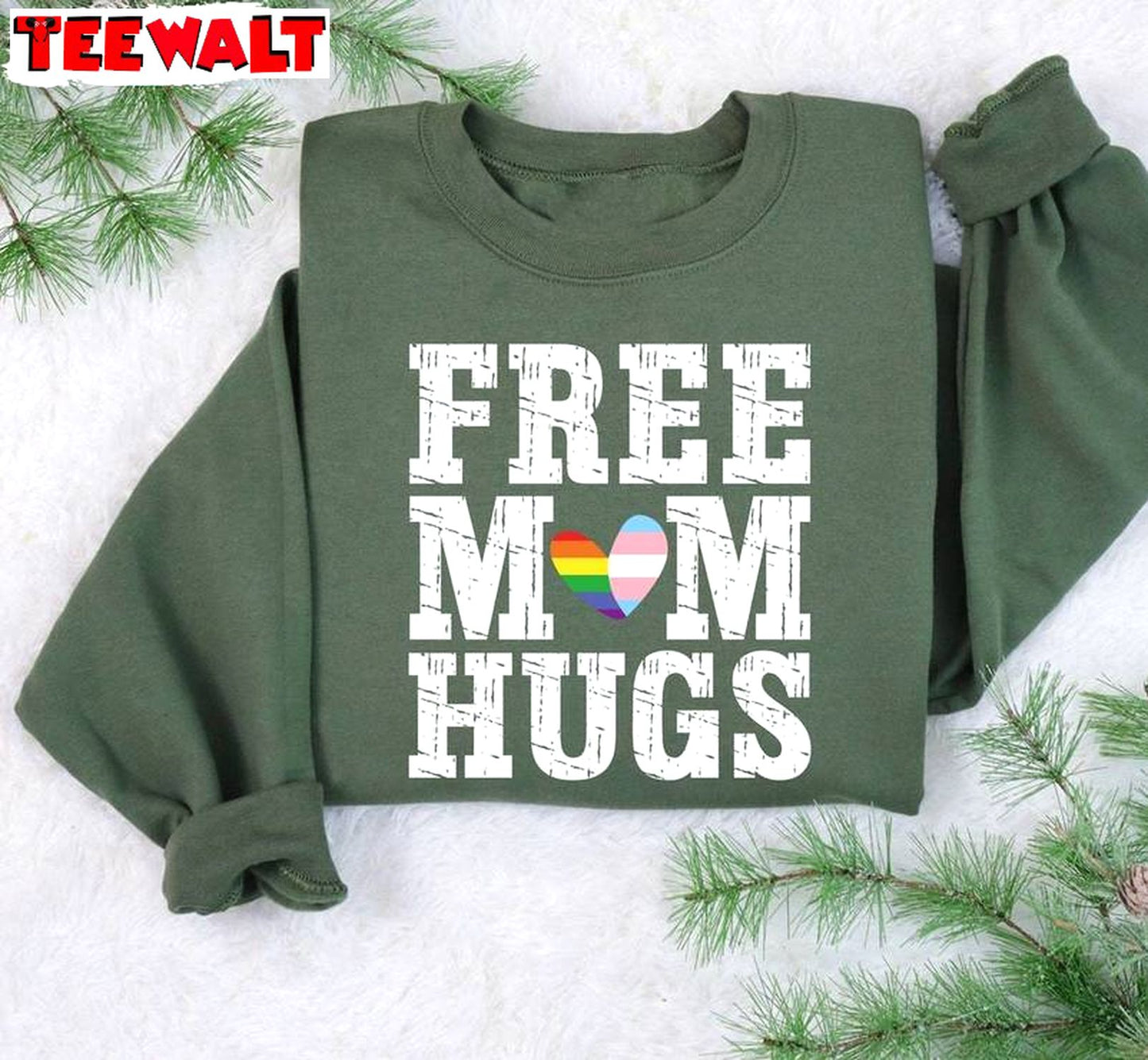 Free Mom Hugs Cool Design Shirt, Must Have Pride Group Crewneck Long Sleeve