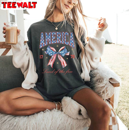 Coquette 4th Of July Shirt, Red White And Blue America Hoodie