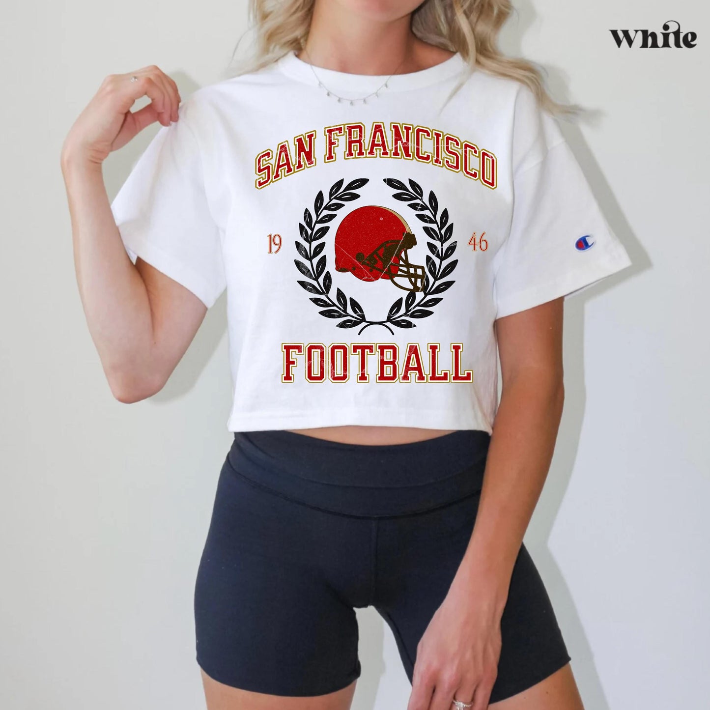 San Francisco Football Retro Crop Top - Vintage Game Day Shirt