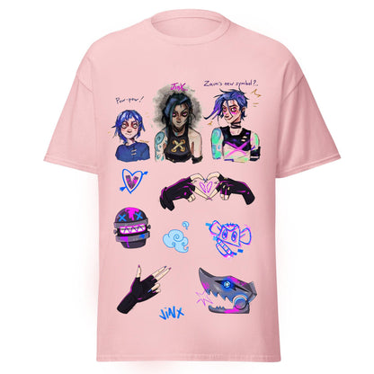 Jinx Arcane T-Shirt Y2K Unisex Streetwear Anime Gaming Fan