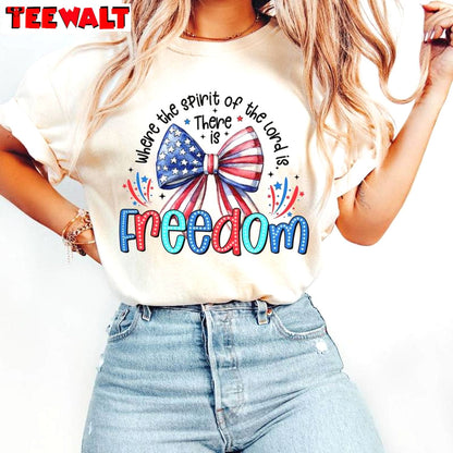 Coquette Sweatshirt , Comfort Where The Spirit Of The Lord Is There Is Freedom Shirt Hoodie