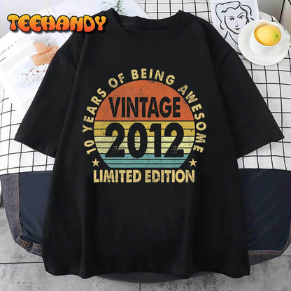 10 Year Old Gift Boys Girls Vintage 2012 10th Birthday Retro T-Shirt