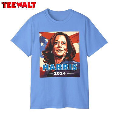 Harris 2024 Shirt, Kamala Harris For President Long Sleeve Crewneck