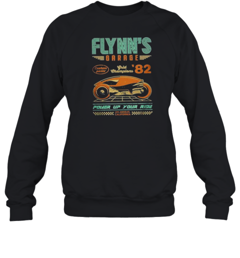 Flynn's Garage Grid Champions Power Up Your Ride Los Angeles California T-Shirt